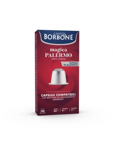 CAFFE BORBONE RESPRESSO MAGICA PALERMO - CARTONE 100 capsule 10 Astucci da 10 Nespresso
